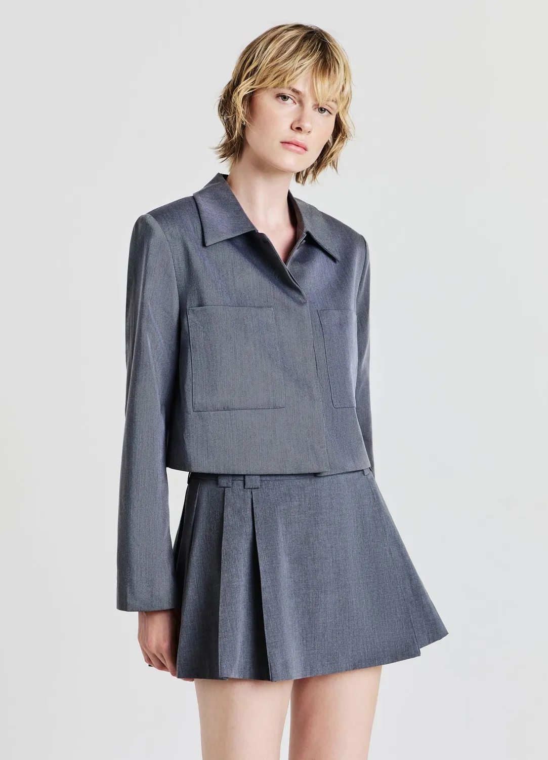 Calliope jupe-culotte plissée zip latéral femme