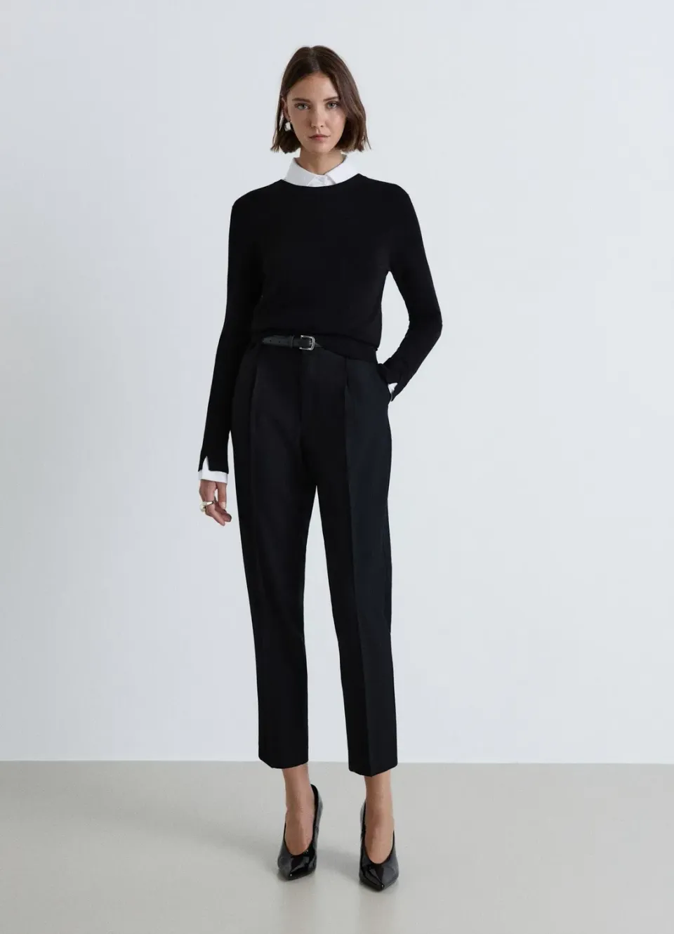 Calliope pull col rond femme uni manches longues