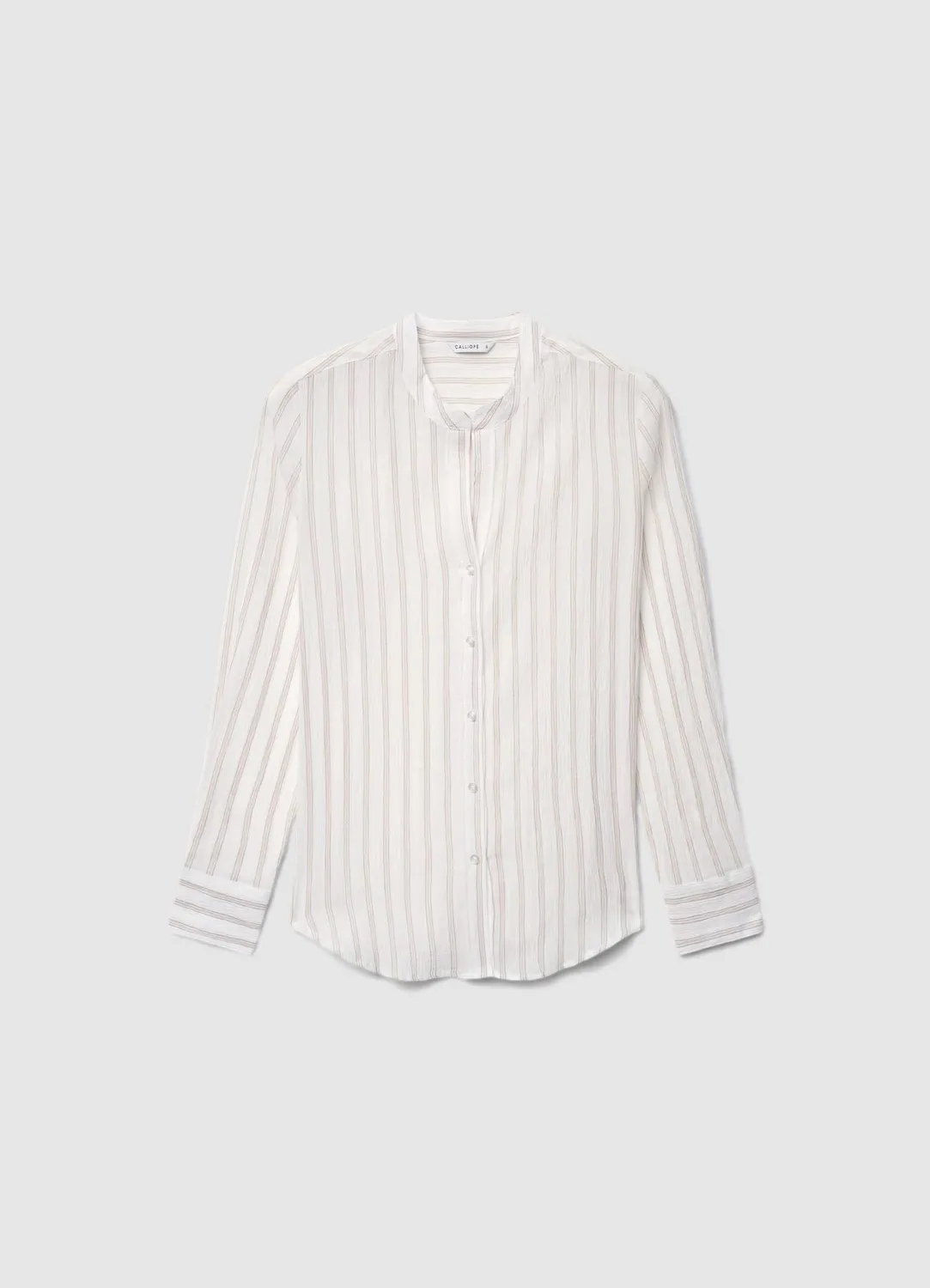 Calliope chemise rayée femme col coréen manches longues