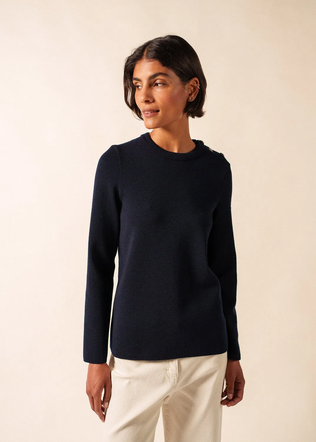 Saint James Brégançon pull marin navy laine