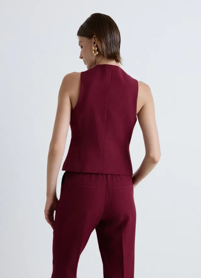 Calliope gilet tailleur femme col V boutons