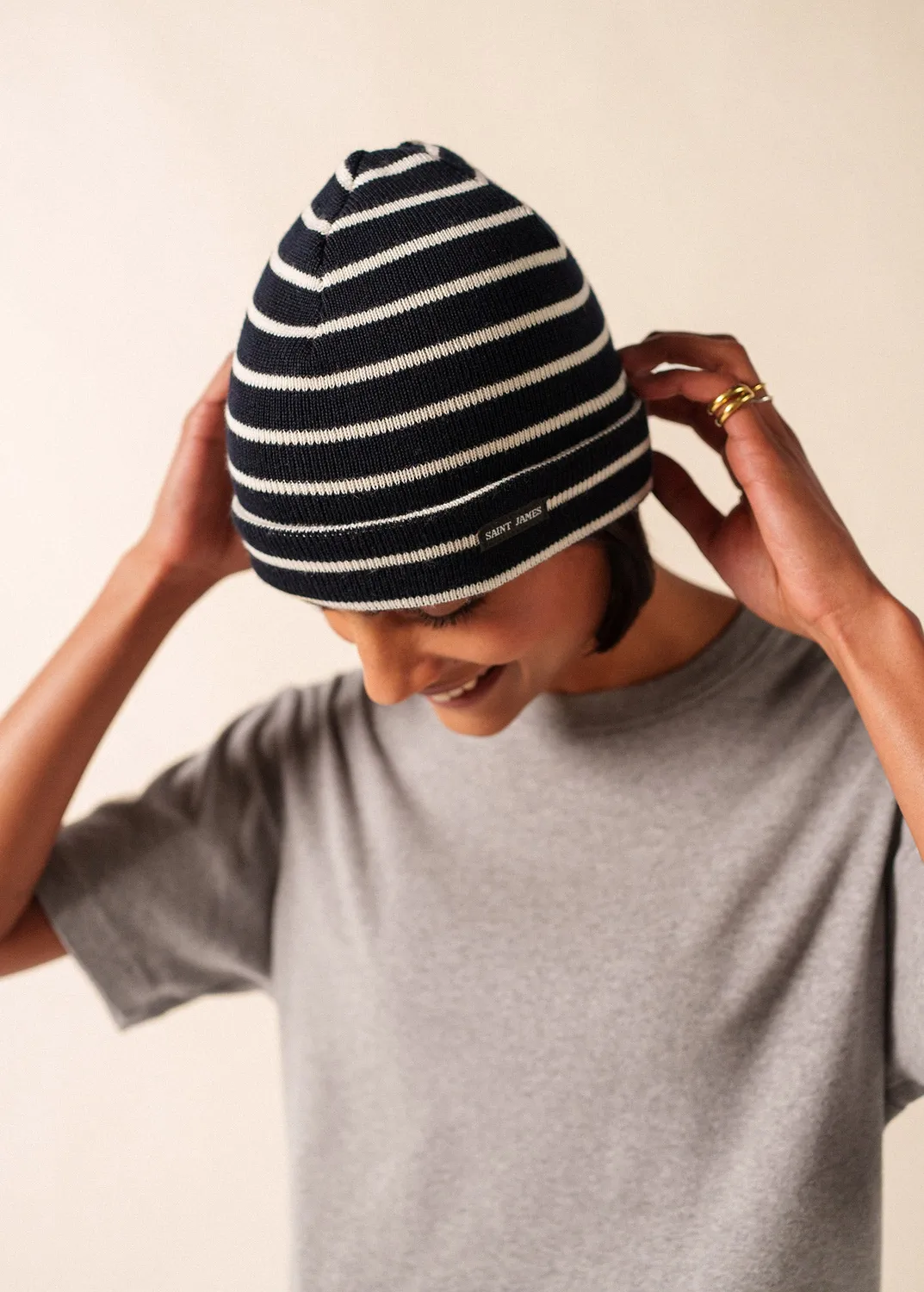Saint James Cartier bonnet marin navy écume