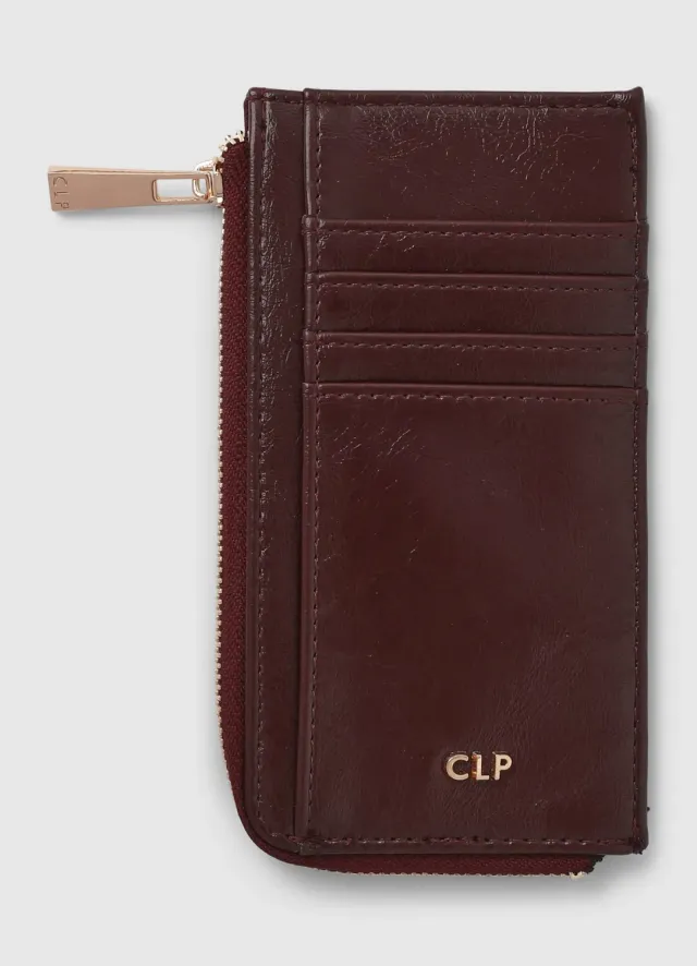 Calliope portacarte femme zip doré compact uni