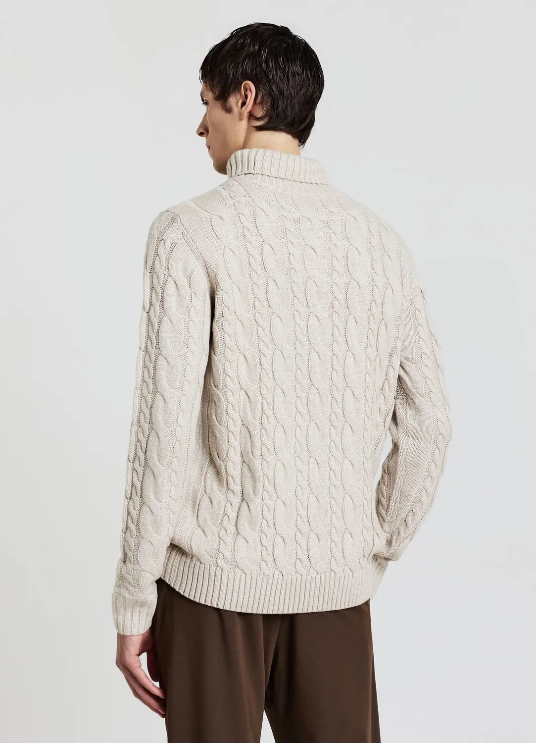 Calliope pull col roulé torsades homme uni