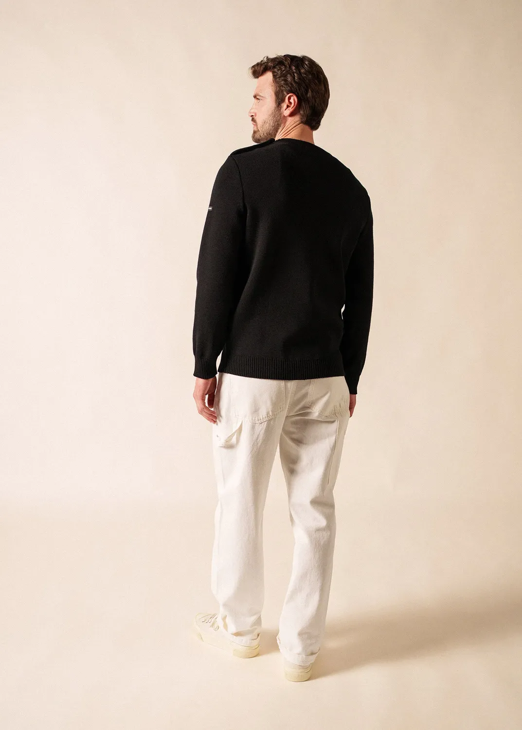 Saint James Cancale pull marin noir 100% laine