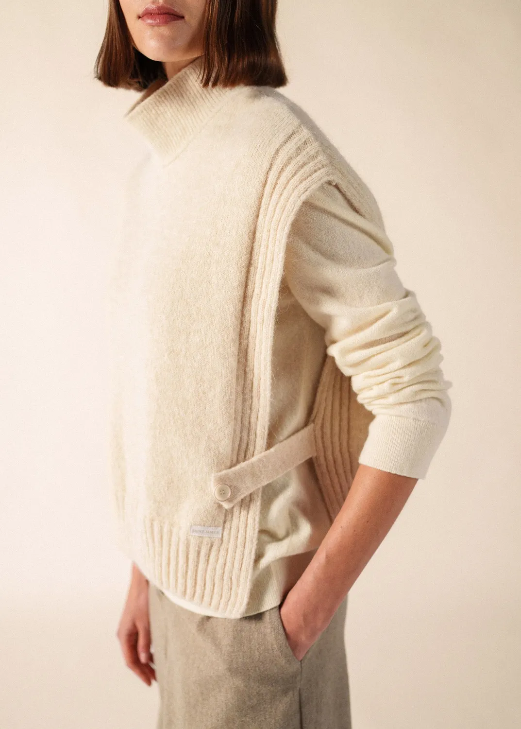 Saint James Ciboure plastron laine écume T1-T2