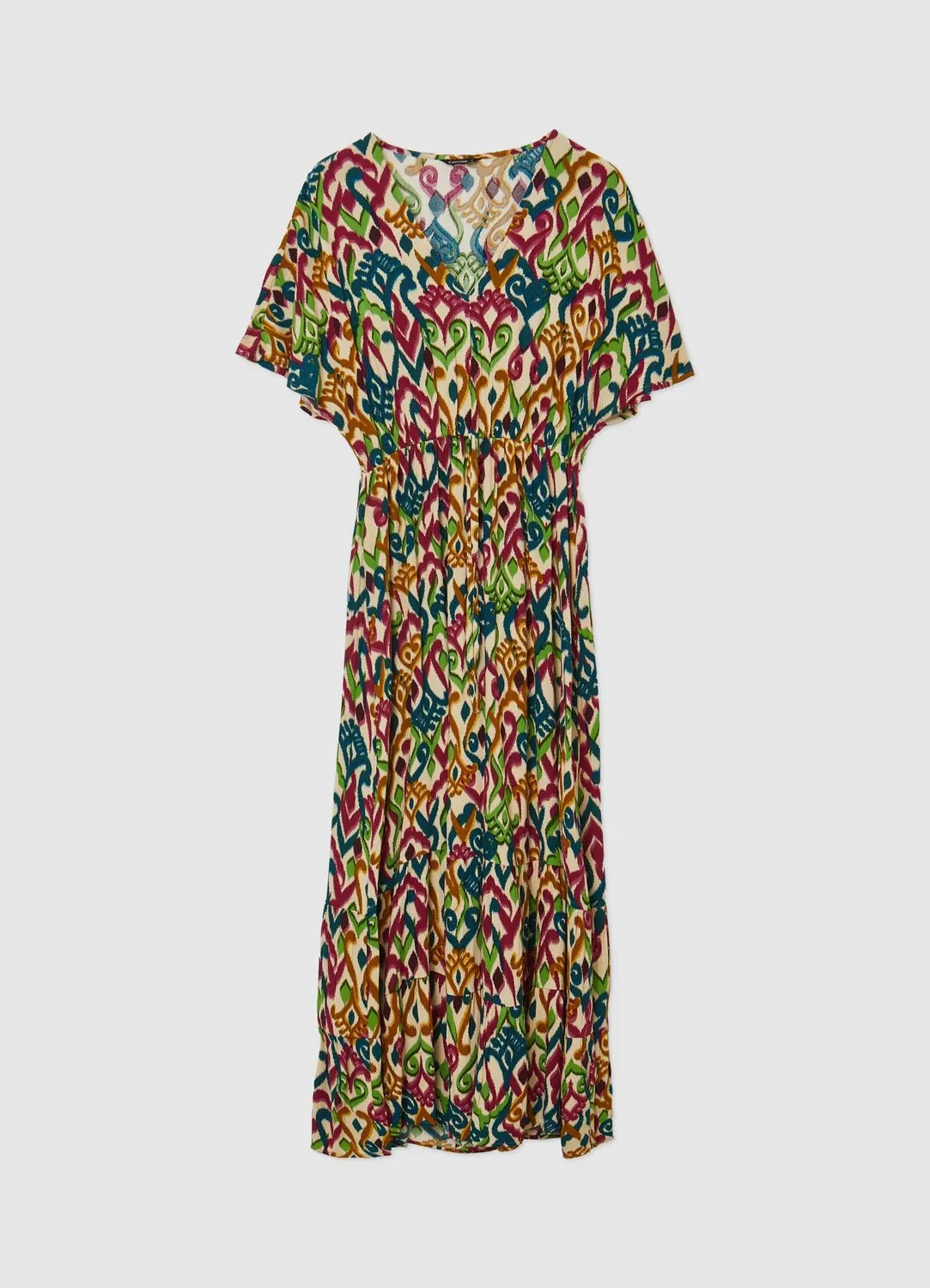 Calliope Robe Kimono Longue Femme Volant Imprimé