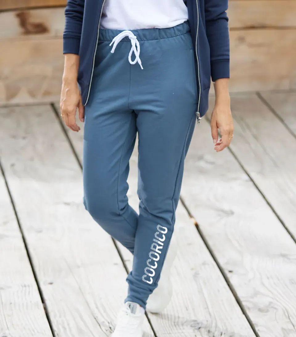 Cocorico Performance jogging femme azur coton