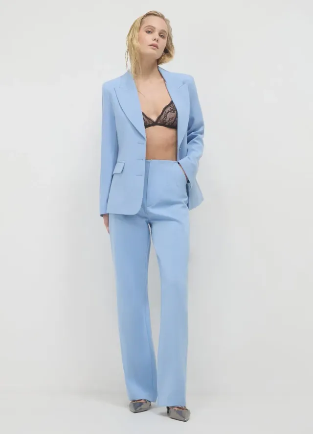 Calliope palazzo pinces pantalon femme coupe regular