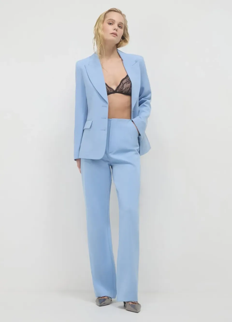 Calliope palazzo pinces pantalon femme coupe regular