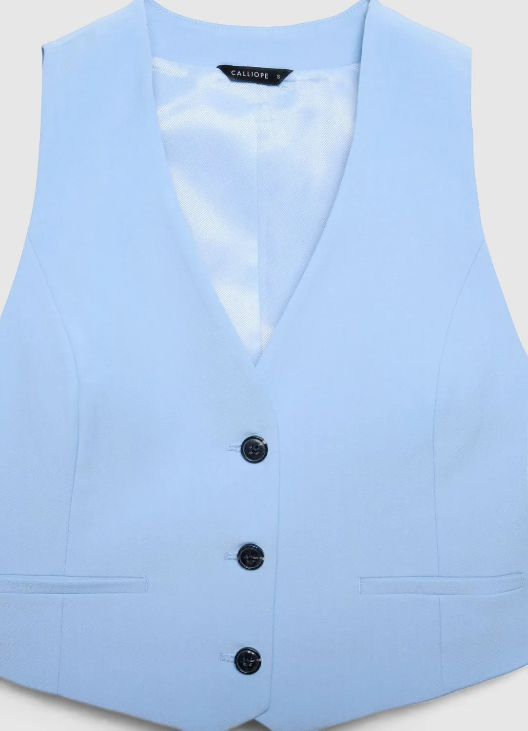 Calliope Gilet court à boutons gilet col V uni