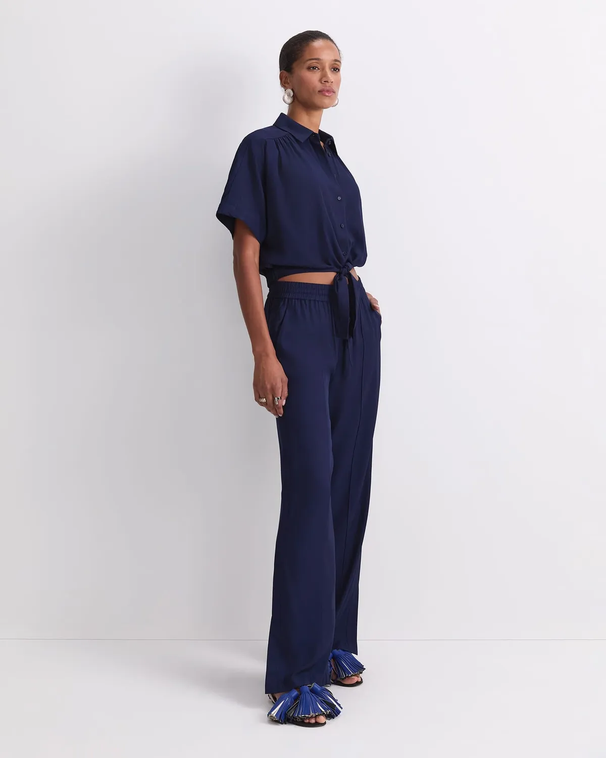 Sportscraft Meryem blouse nouée devant manches courtes