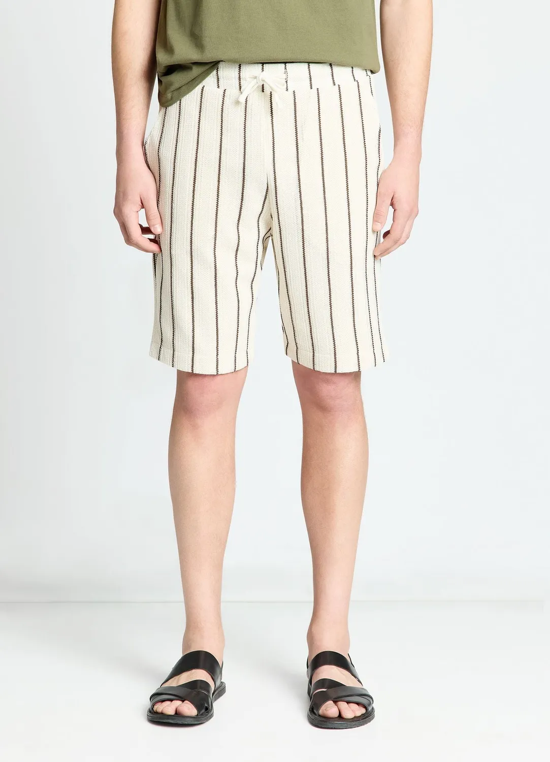 Calliope short gym rayé homme cordon taille élastique