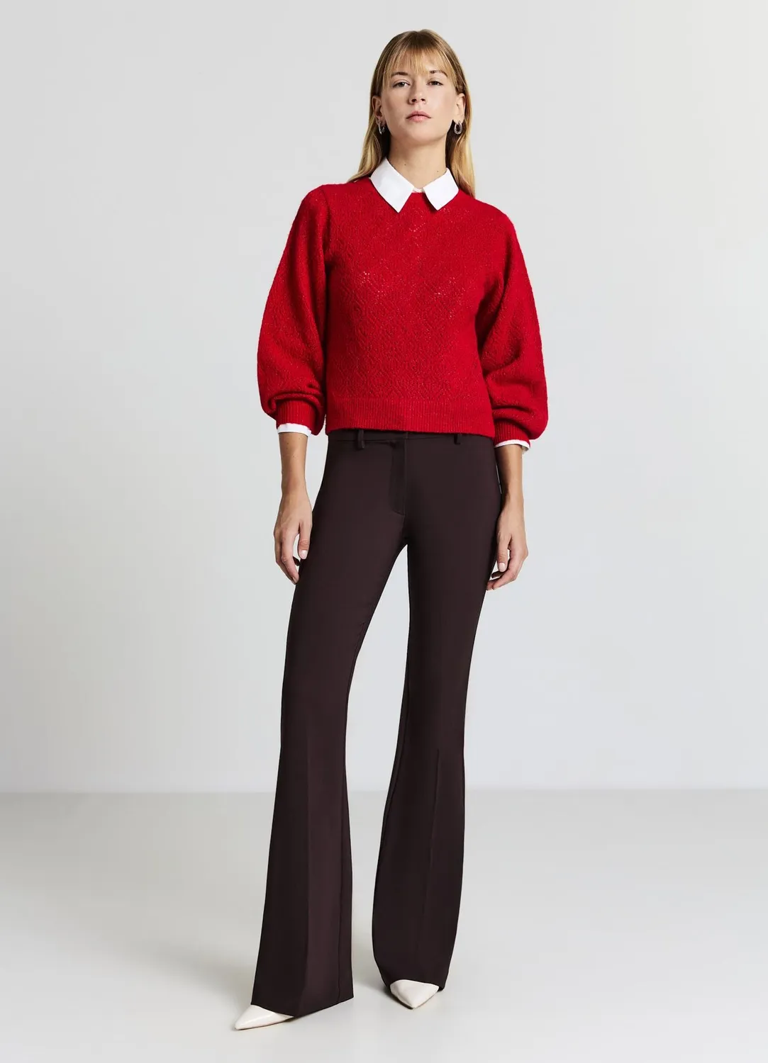 Calliope pull col rond ajouré luminescent femme