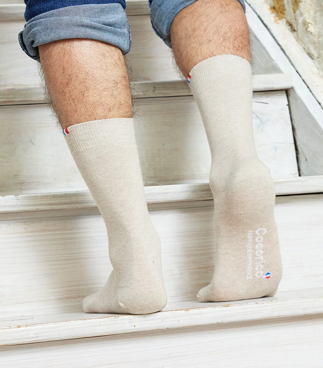 Cocorico Chaussettes Homme Beige 41/46 coton