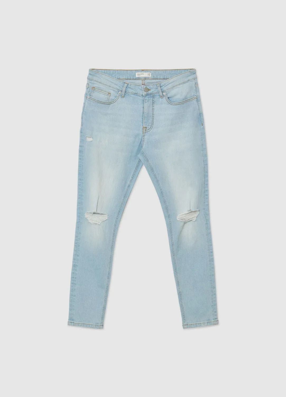 Calliope jeans skinny homme délavé à trous regular