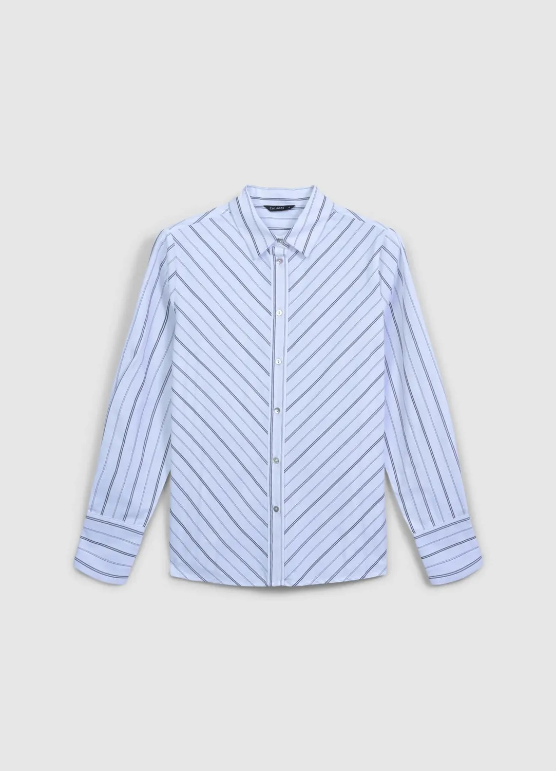 Calliope chemise rayures diagonales femme coton
