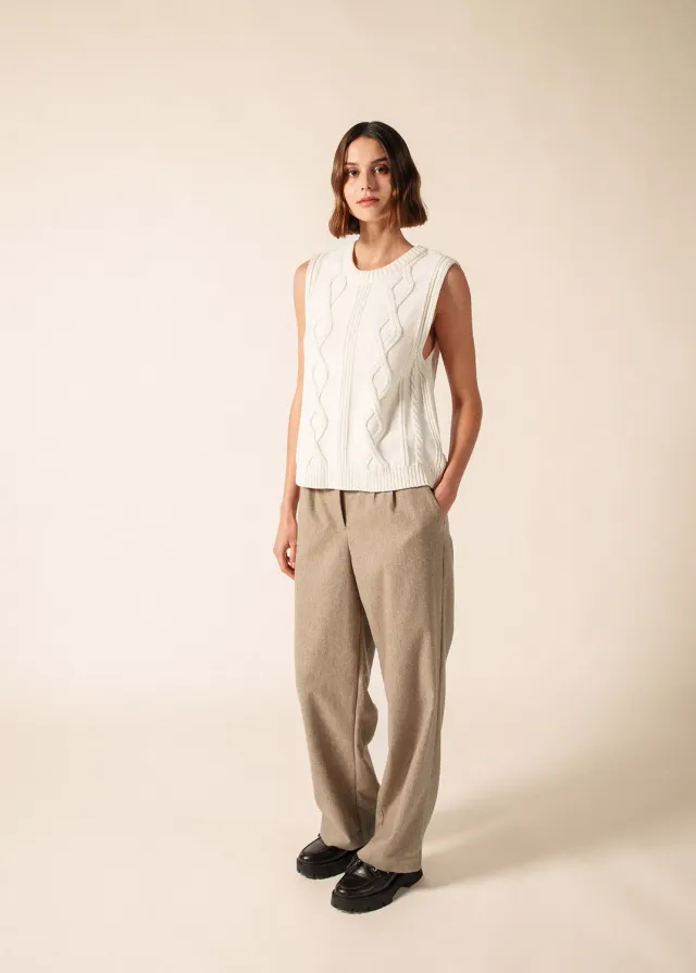 Saint James Val d'Azun pull écume sans manches coton