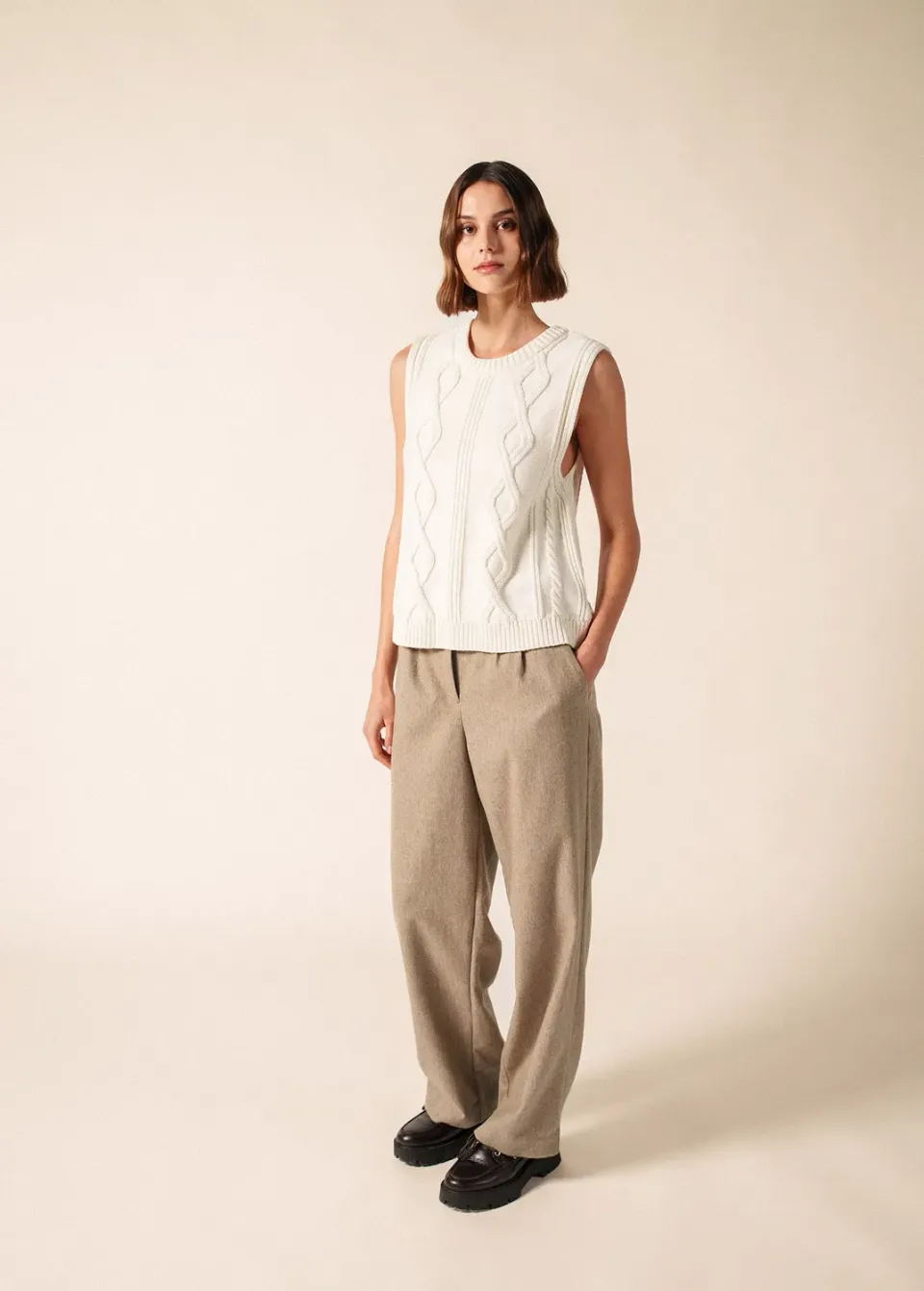 Saint James Val d'Azun pull écume sans manches coton