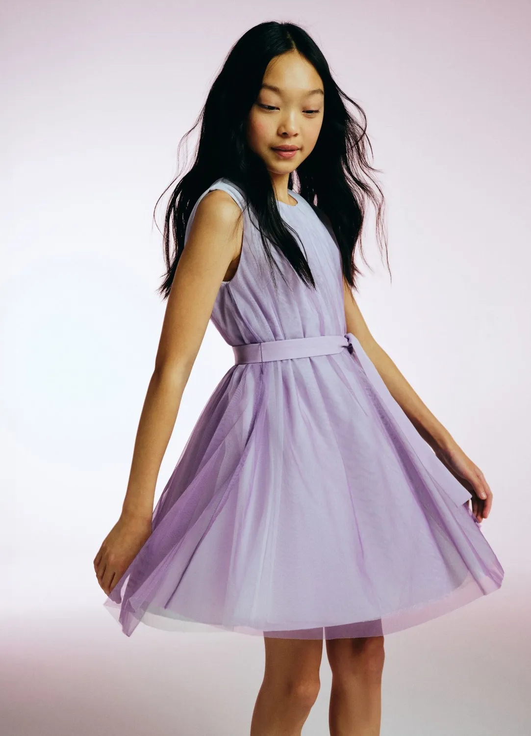 Calliope robe fille tulle cérémonie avec ceinture