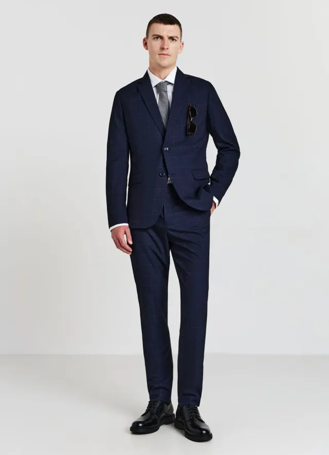 Calliope pantalon à carreaux homme coupe droite