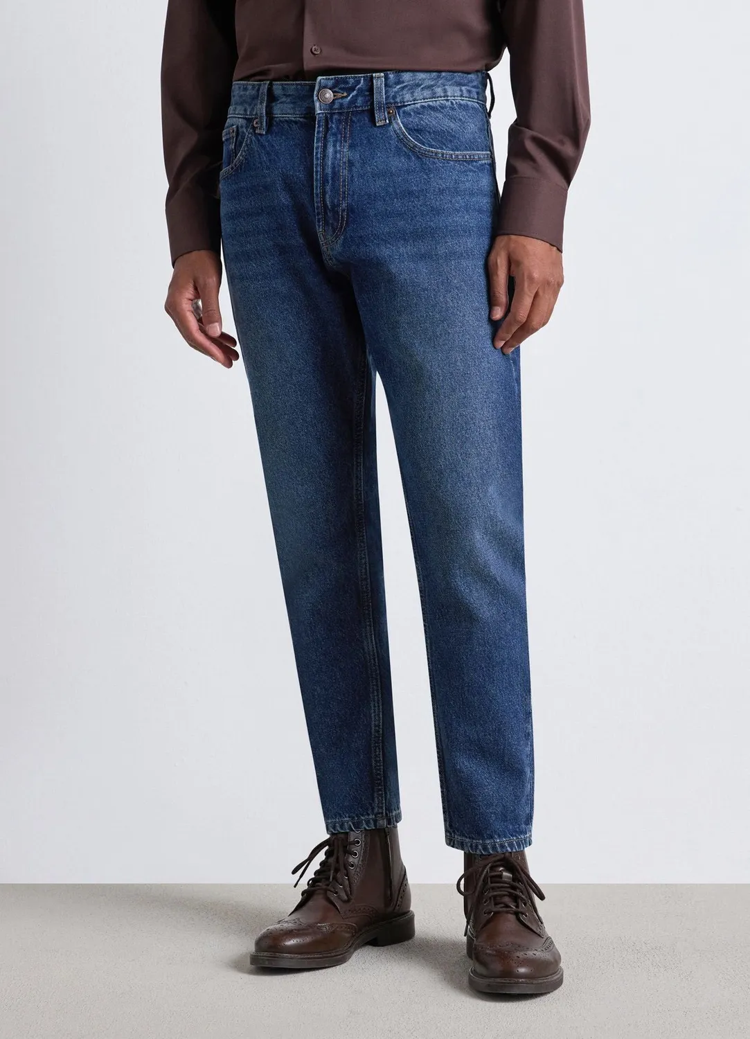 Calliope jean cropped droit homme 5 poches