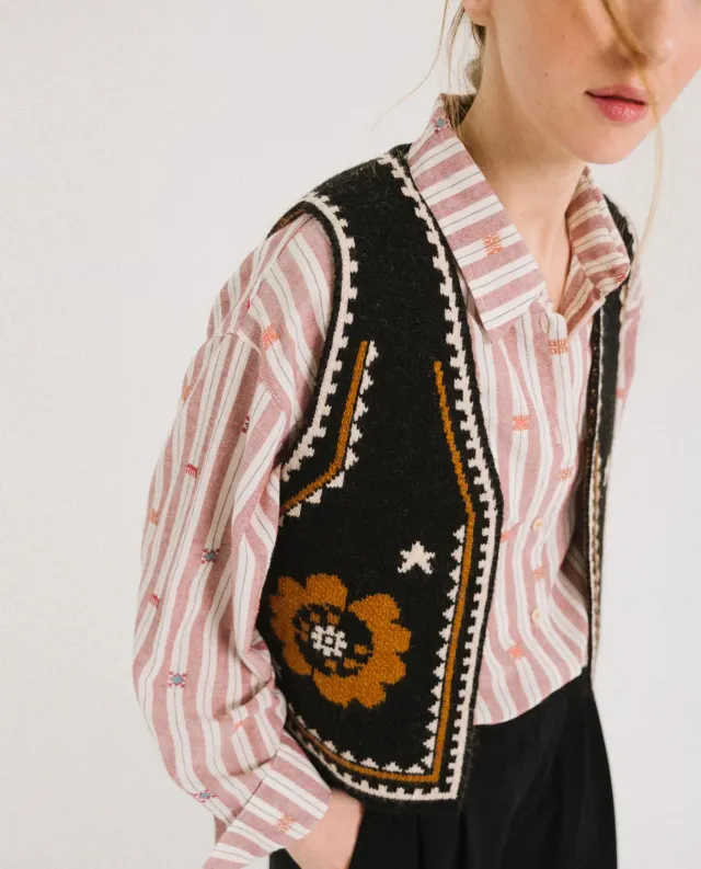 Tinsels Frida gilet laine noir