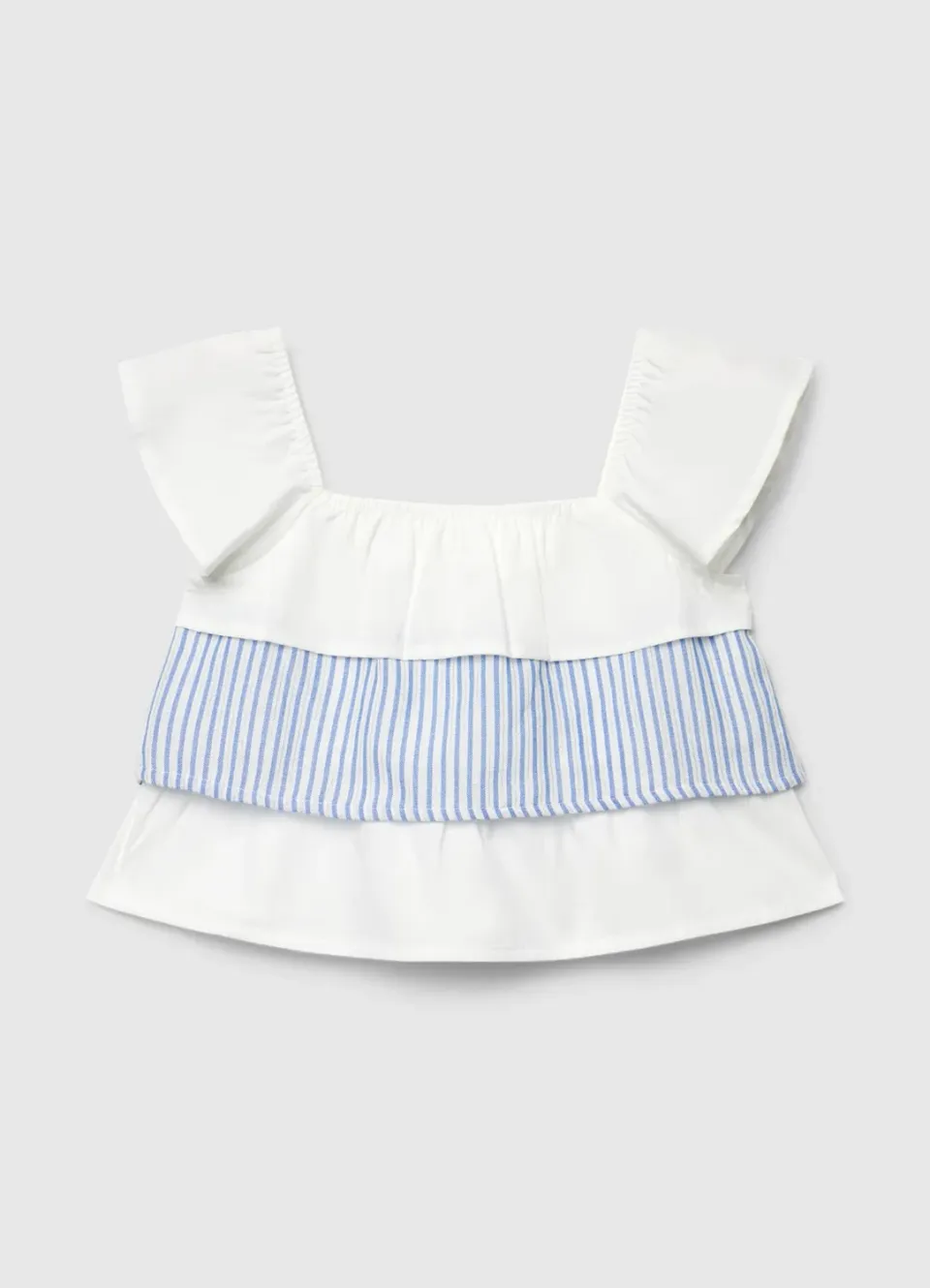 Calliope blouse rayée fille volants manches courtes