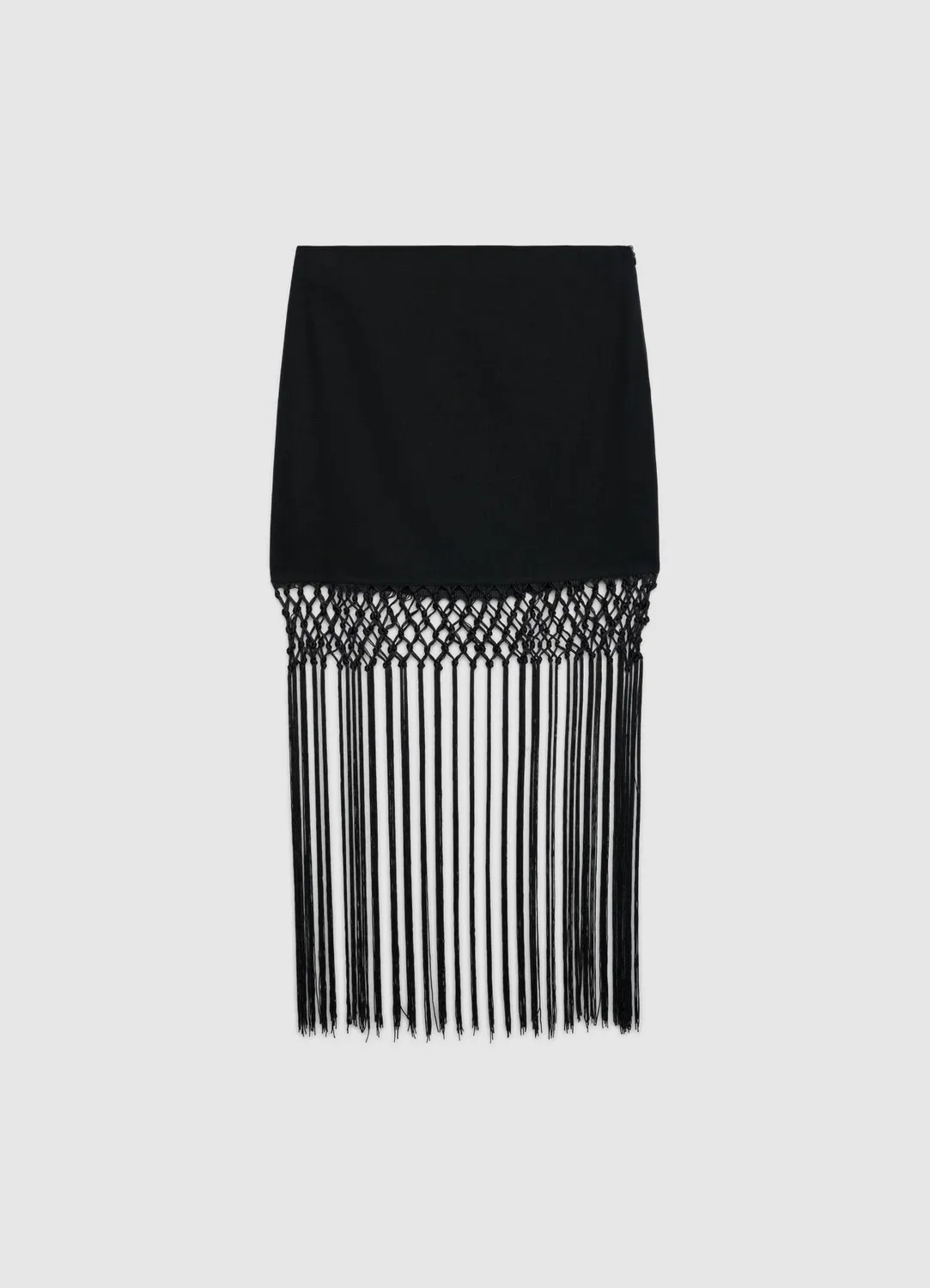 Calliope mini-jupe franges femme taille haute