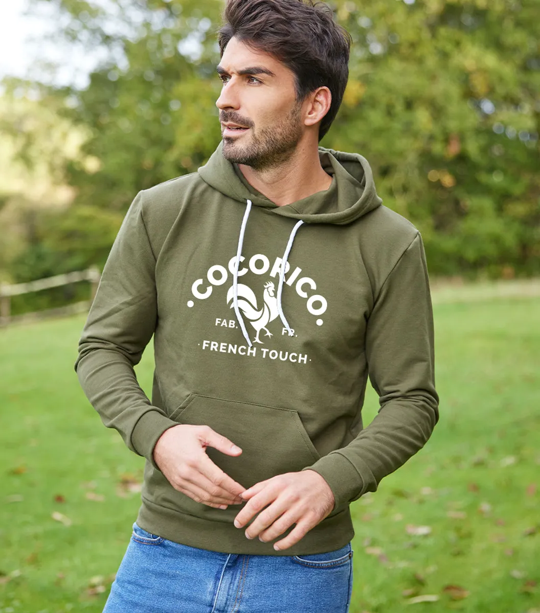 Cocorico Coq Français Kaki hoodie homme coton