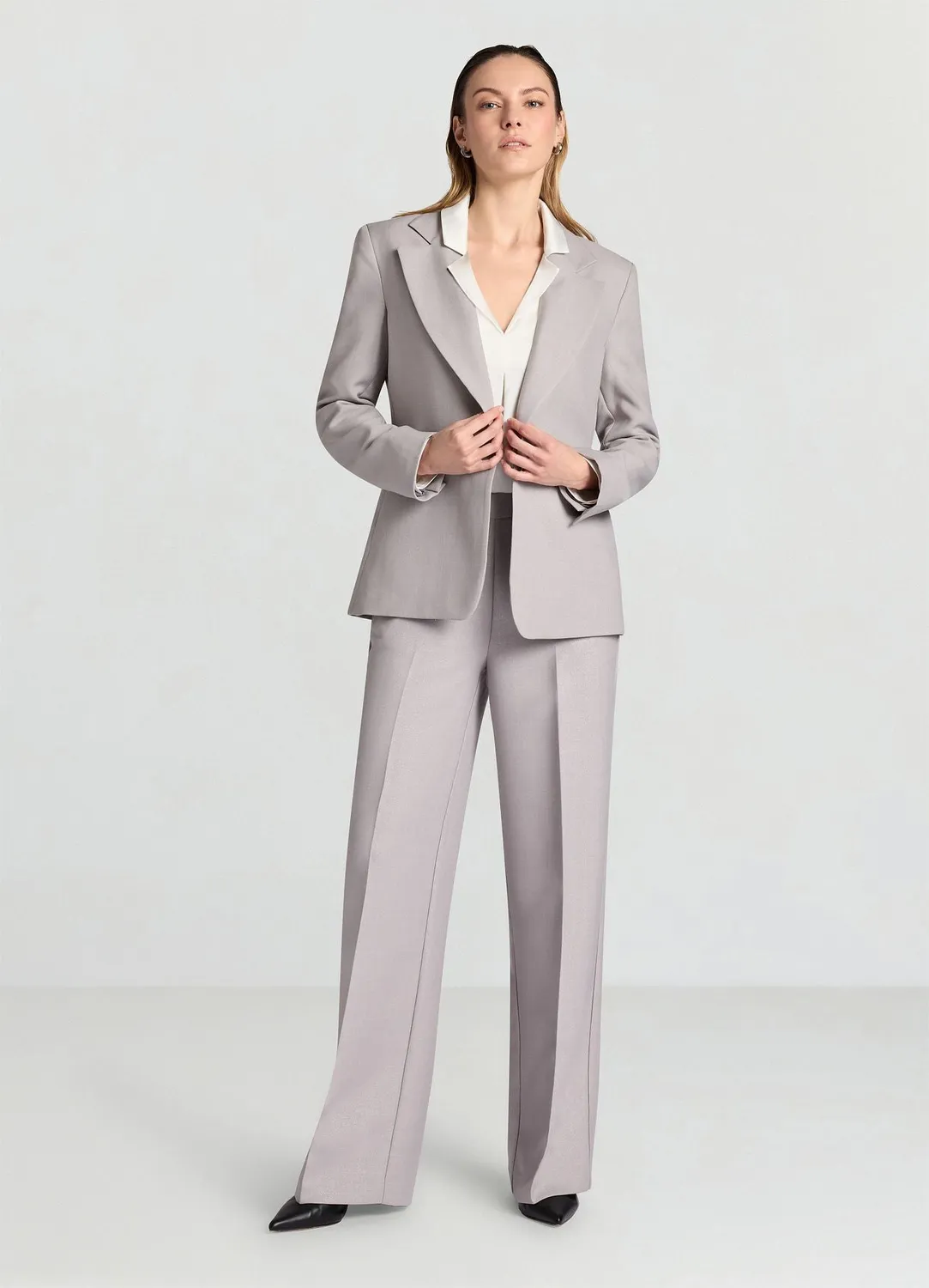 Calliope Gessata veste femme un bouton rayée