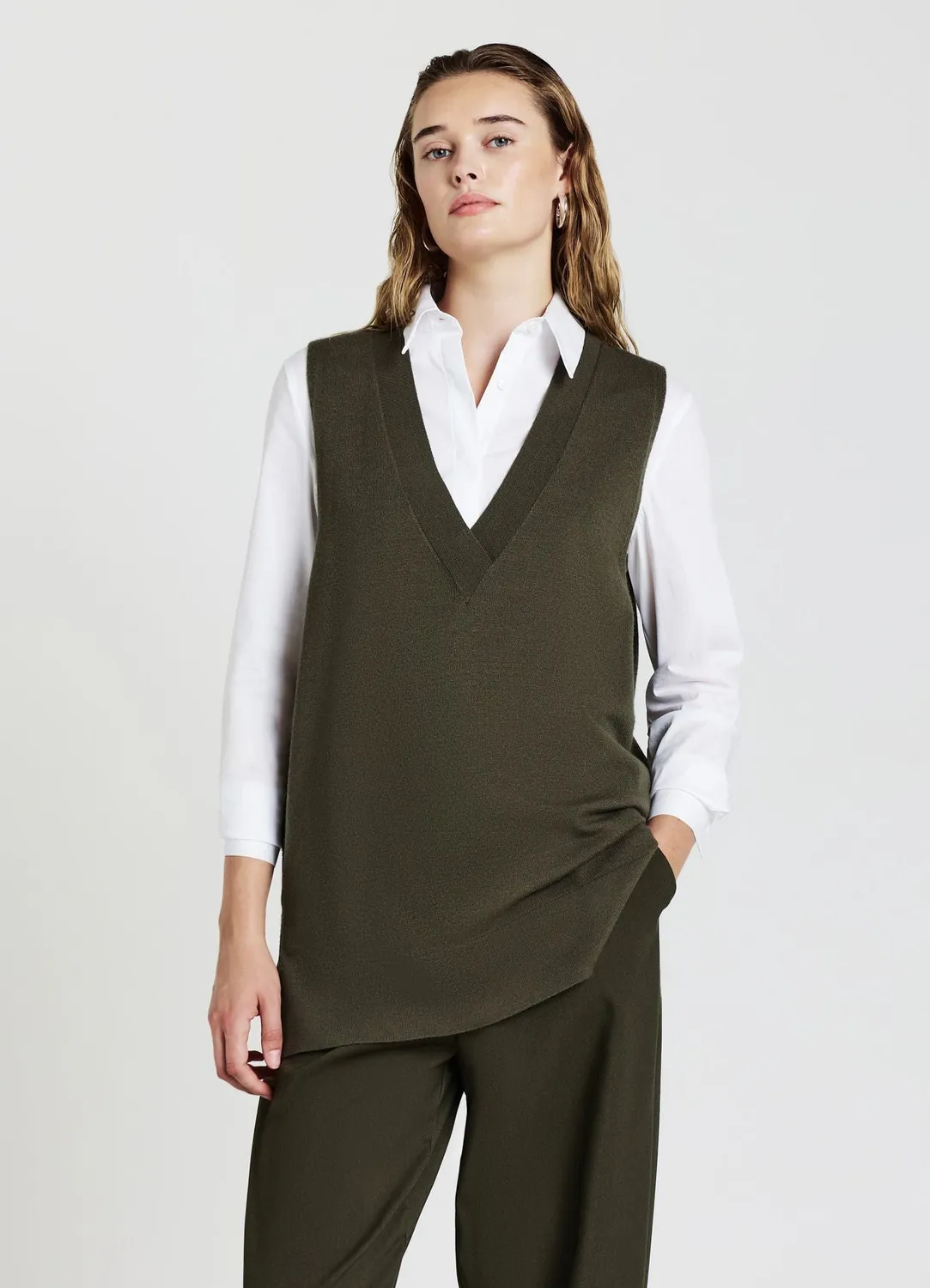 Calliope gilet col V sans manches femme regular