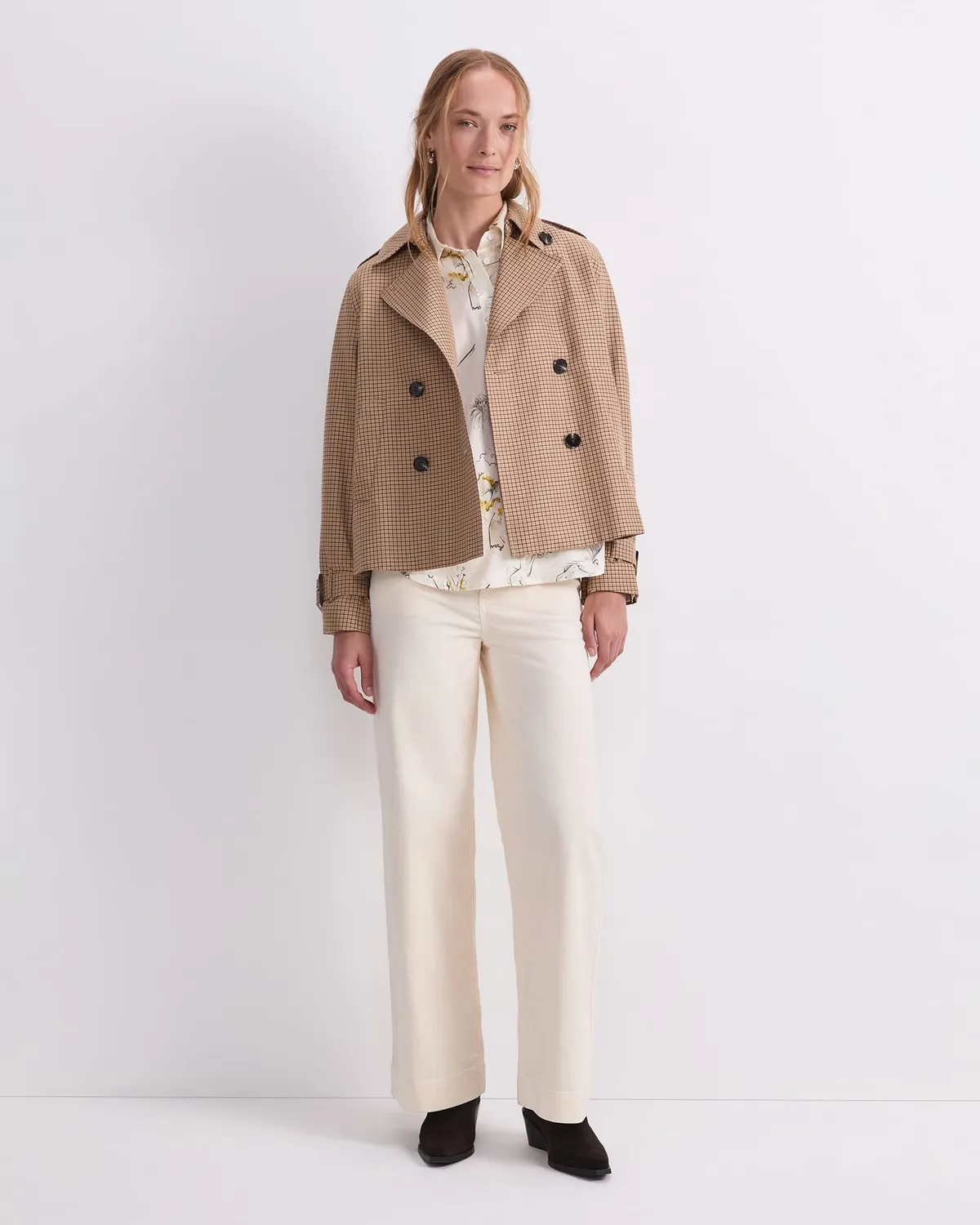 SportsCraft Audrey trench court à carreaux lin femme