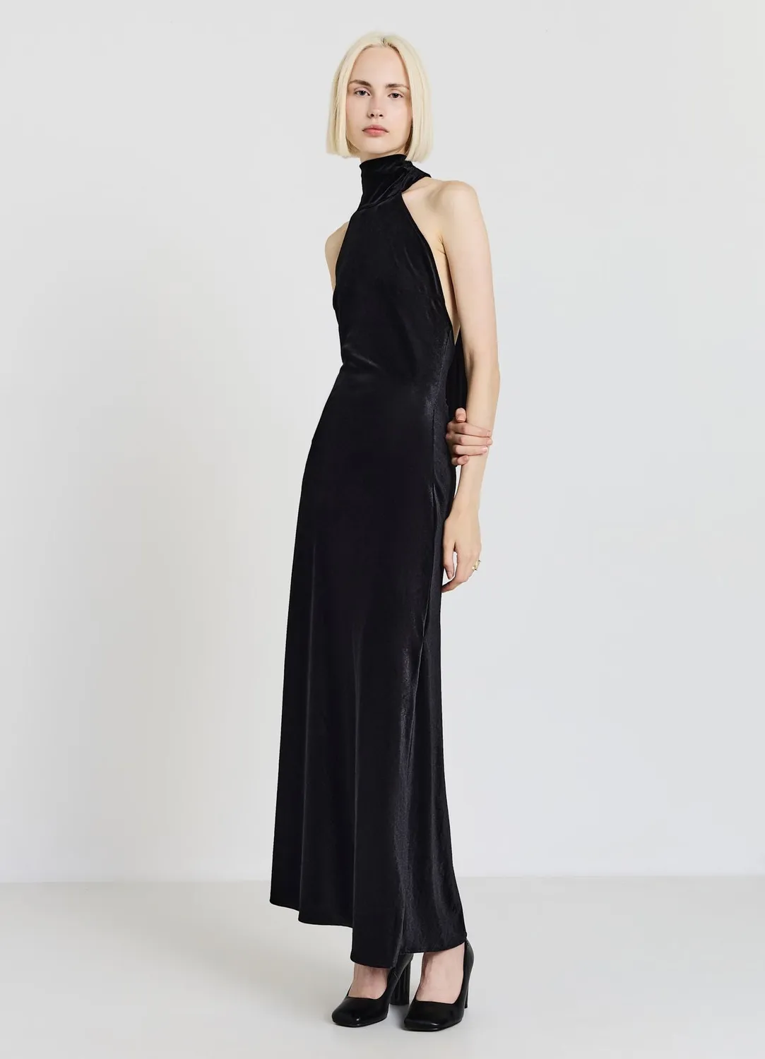 Calliope robe longue nœud col femme soirée