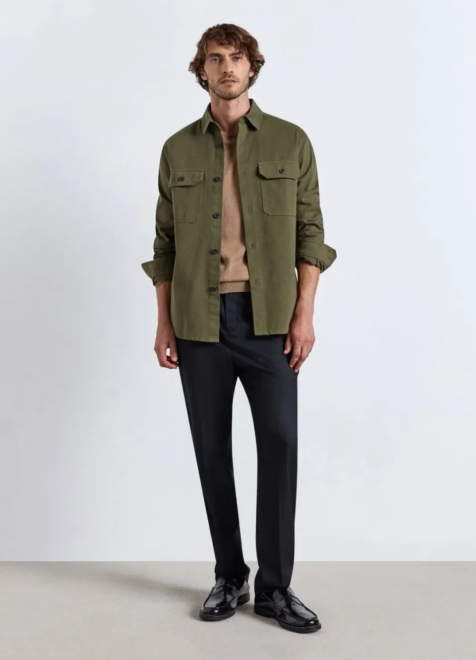Calliope pull col rond homme uni manches longues