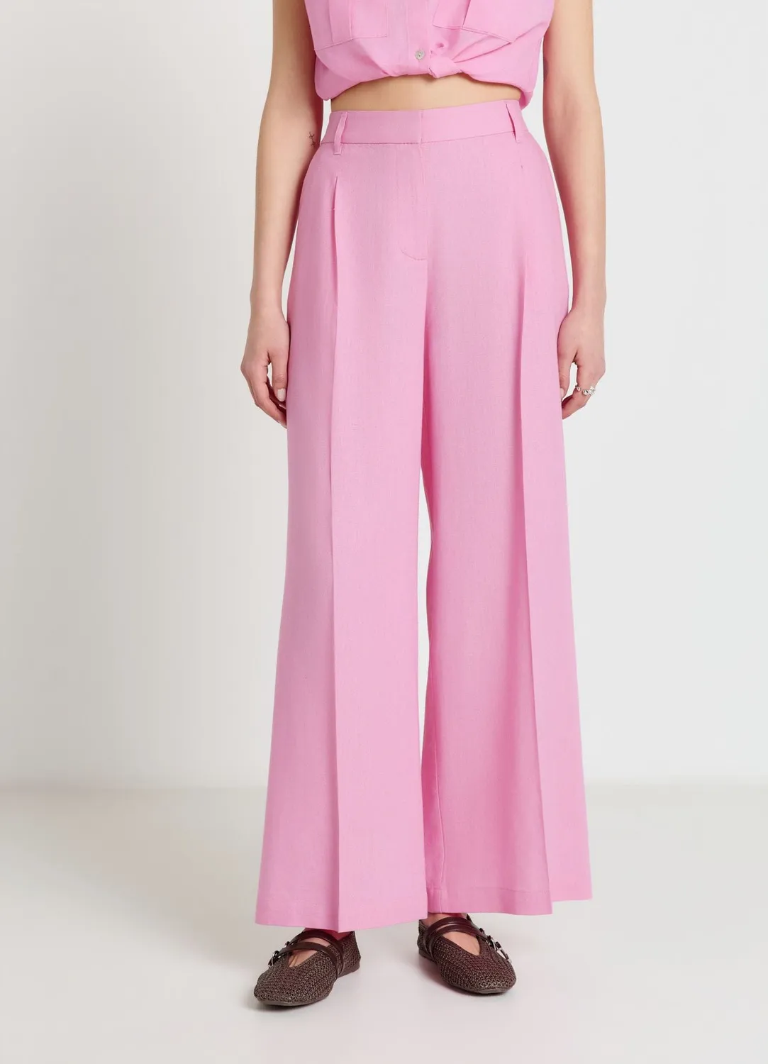 Calliope pantalon palazzo femme taille élastique
