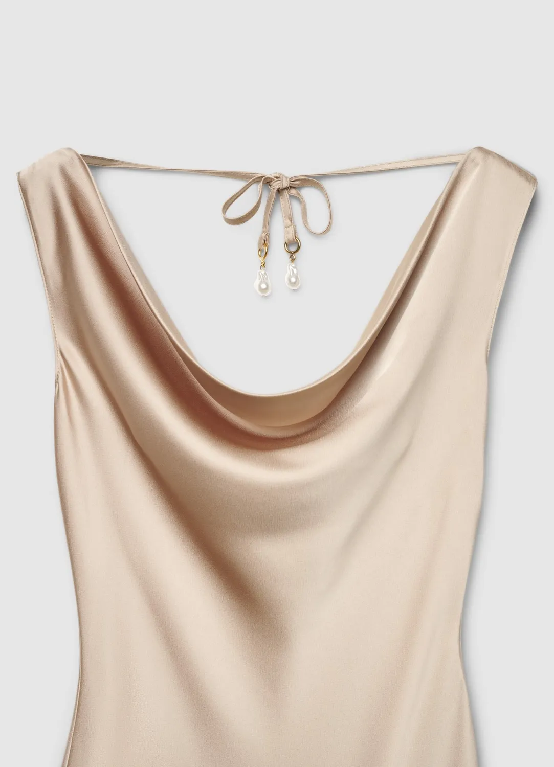 Calliope robe longue satin femme sans manches