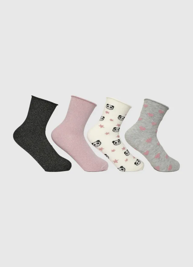 Calliope lot 4 chaussettes fantaisie fille panda coton