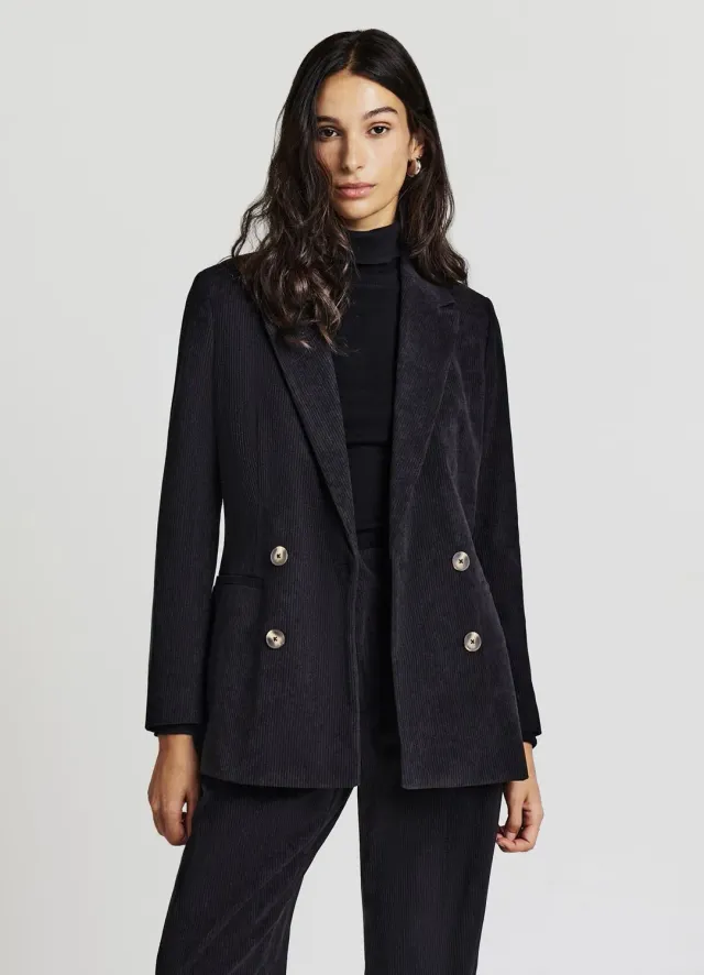 Calliope veste double-boutonnage effet velours femme
