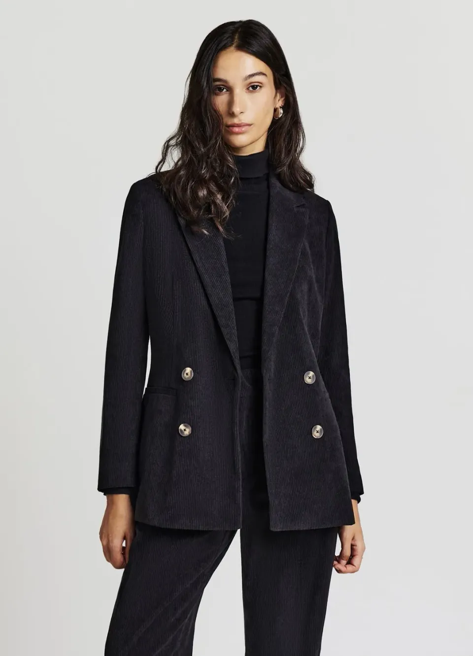 Calliope veste double-boutonnage effet velours femme