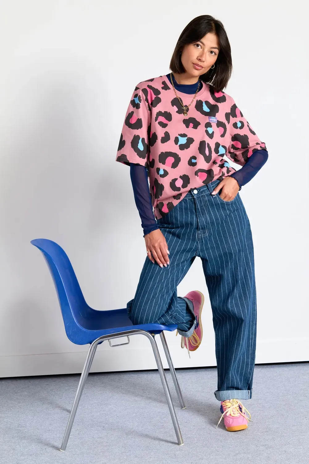 Perpète Sacha tee-shirt rose léopard coton bio