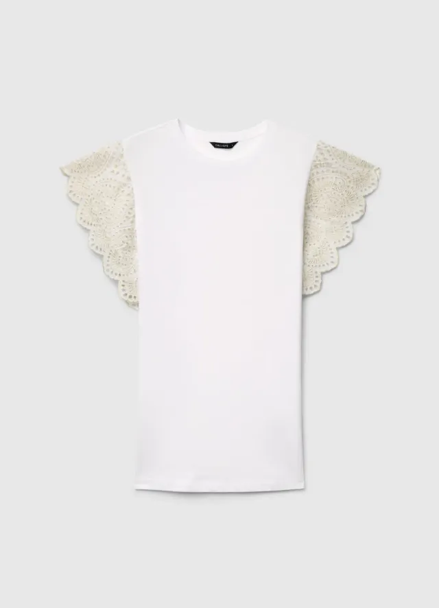 Calliope t-shirt volants sangallo femme taille S