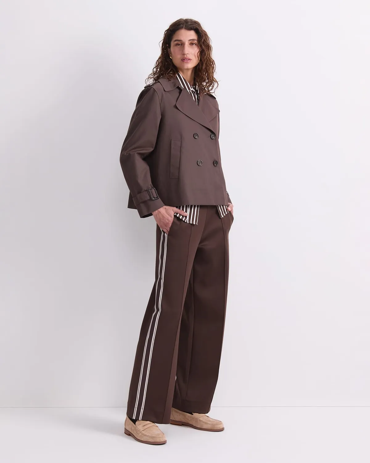 Sportscraft Audrey Crop trench court 100% lin