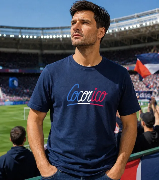 Cocorico Emotion Marine t-shirt homme coton peigné