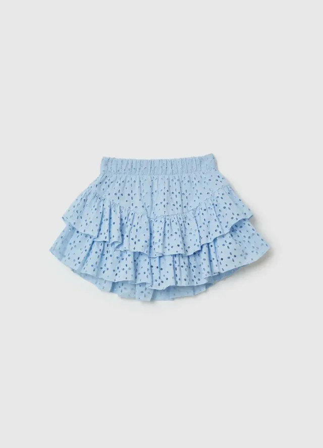Calliope short à volants brodé fille taille haute