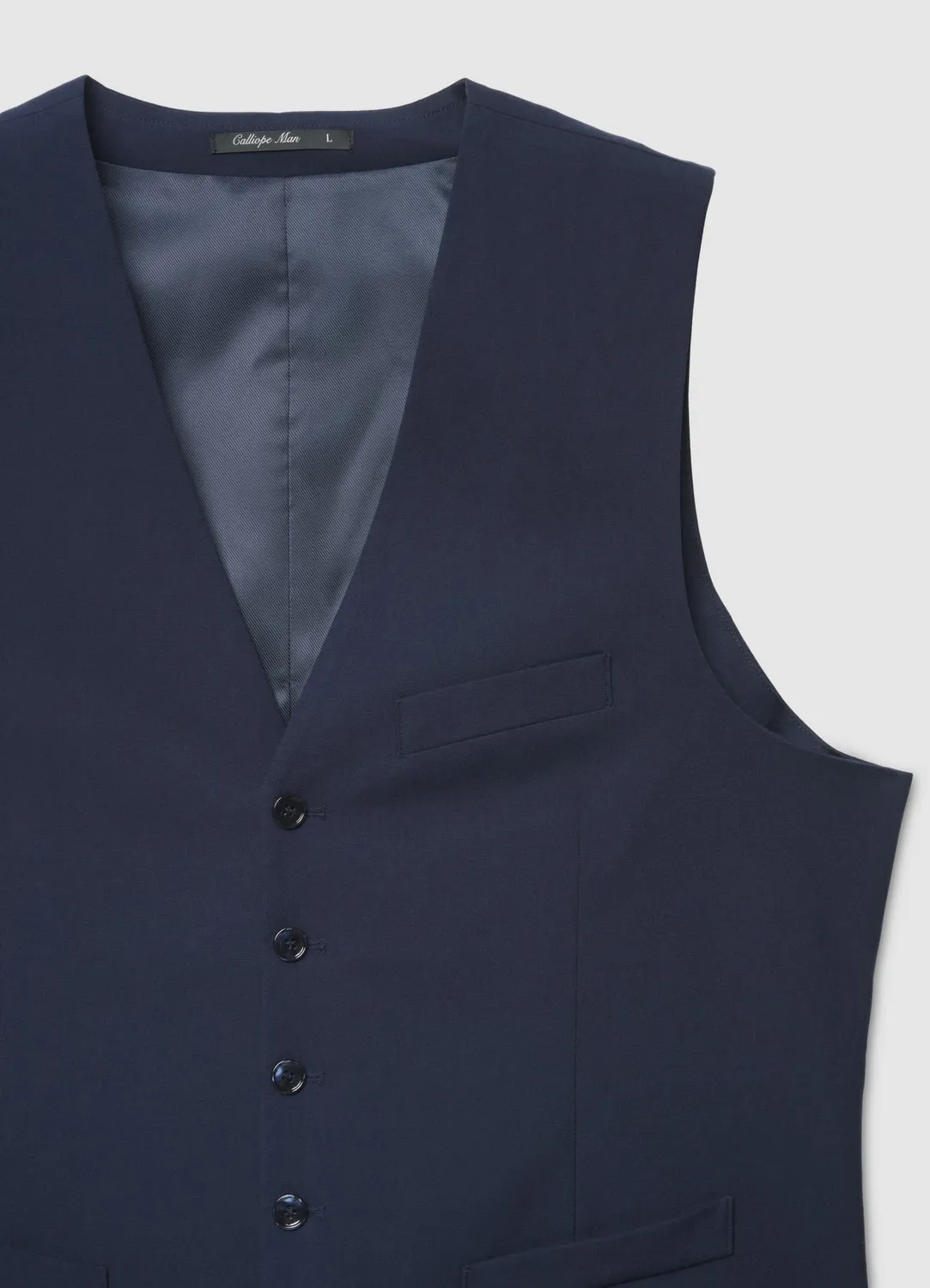 Calliope gilet homme uni à boutons col V coupe regular
