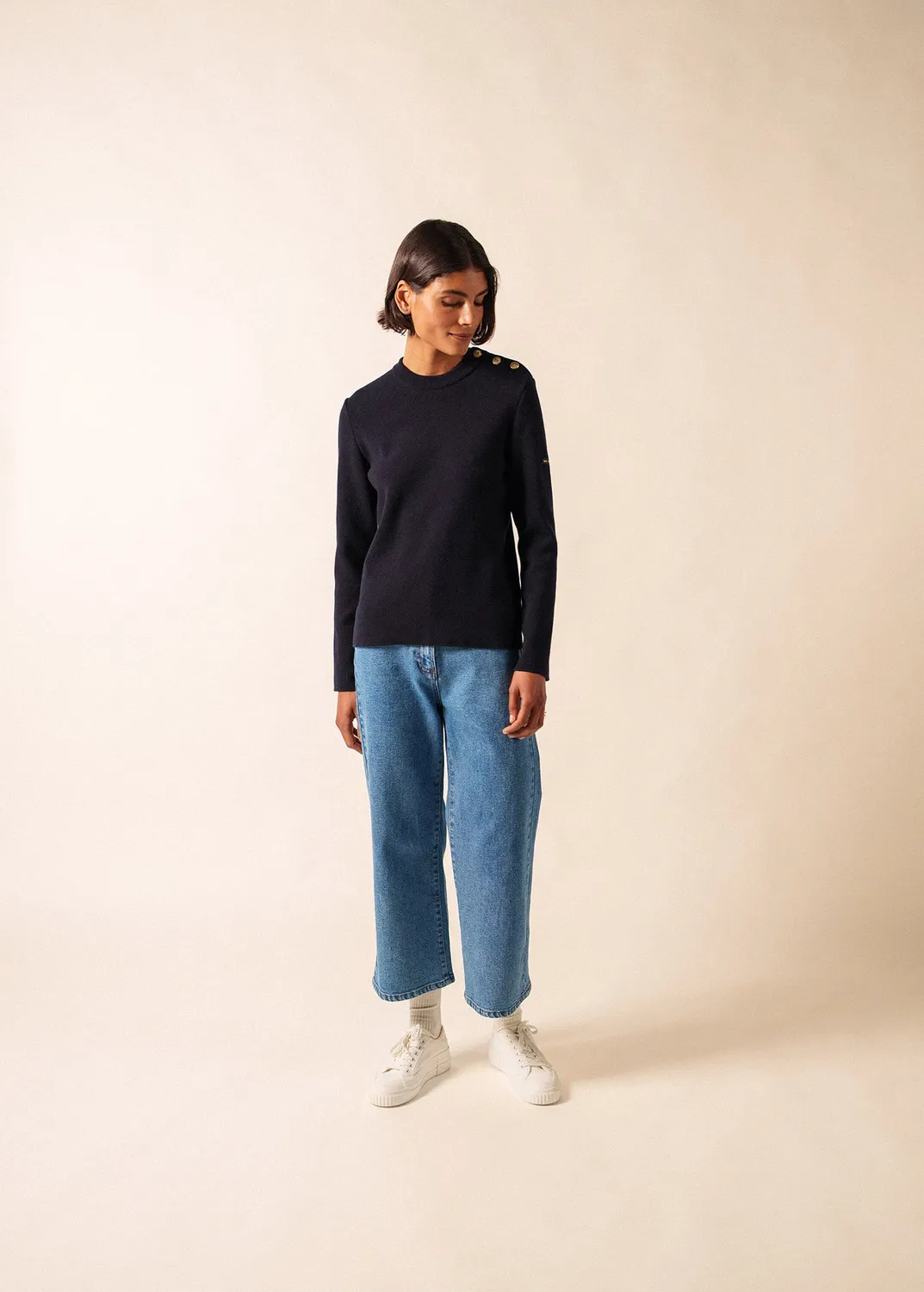 Saint James Brégançon cachemire pull marin navy