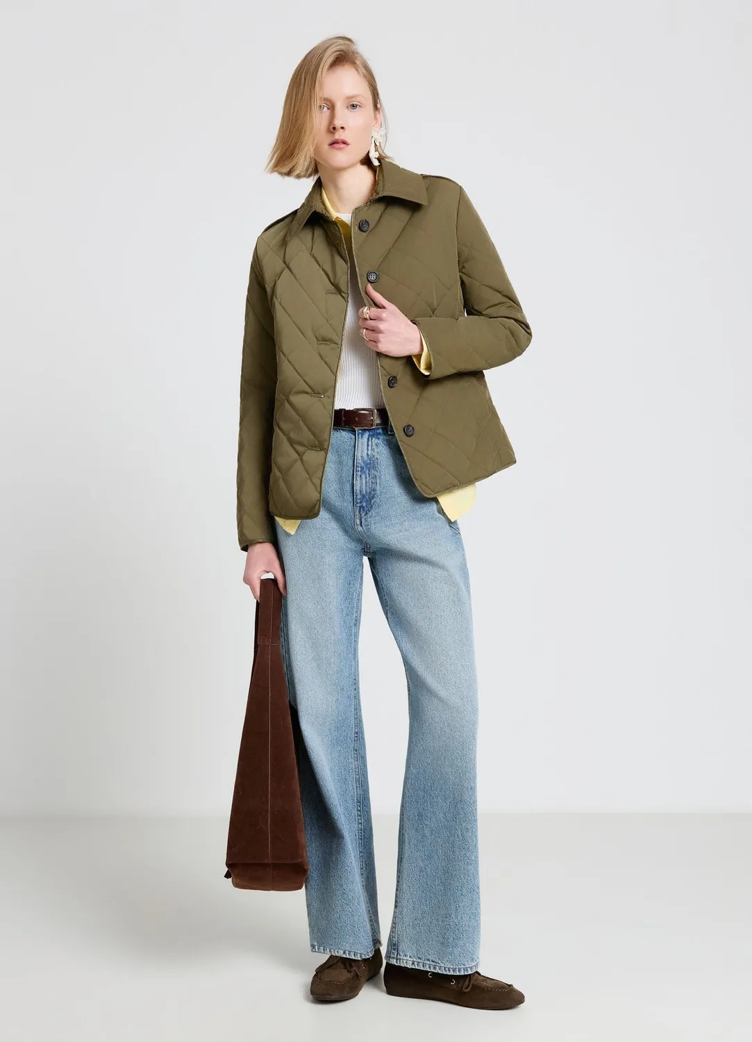 Calliope veste matelassée losanges col chemise femme