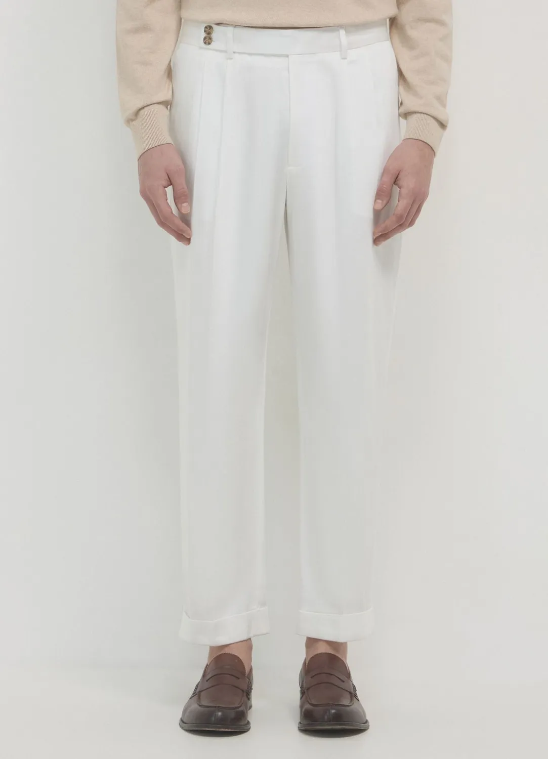 Calliope Pantalon Pinces Homme Poches Françaises Uni