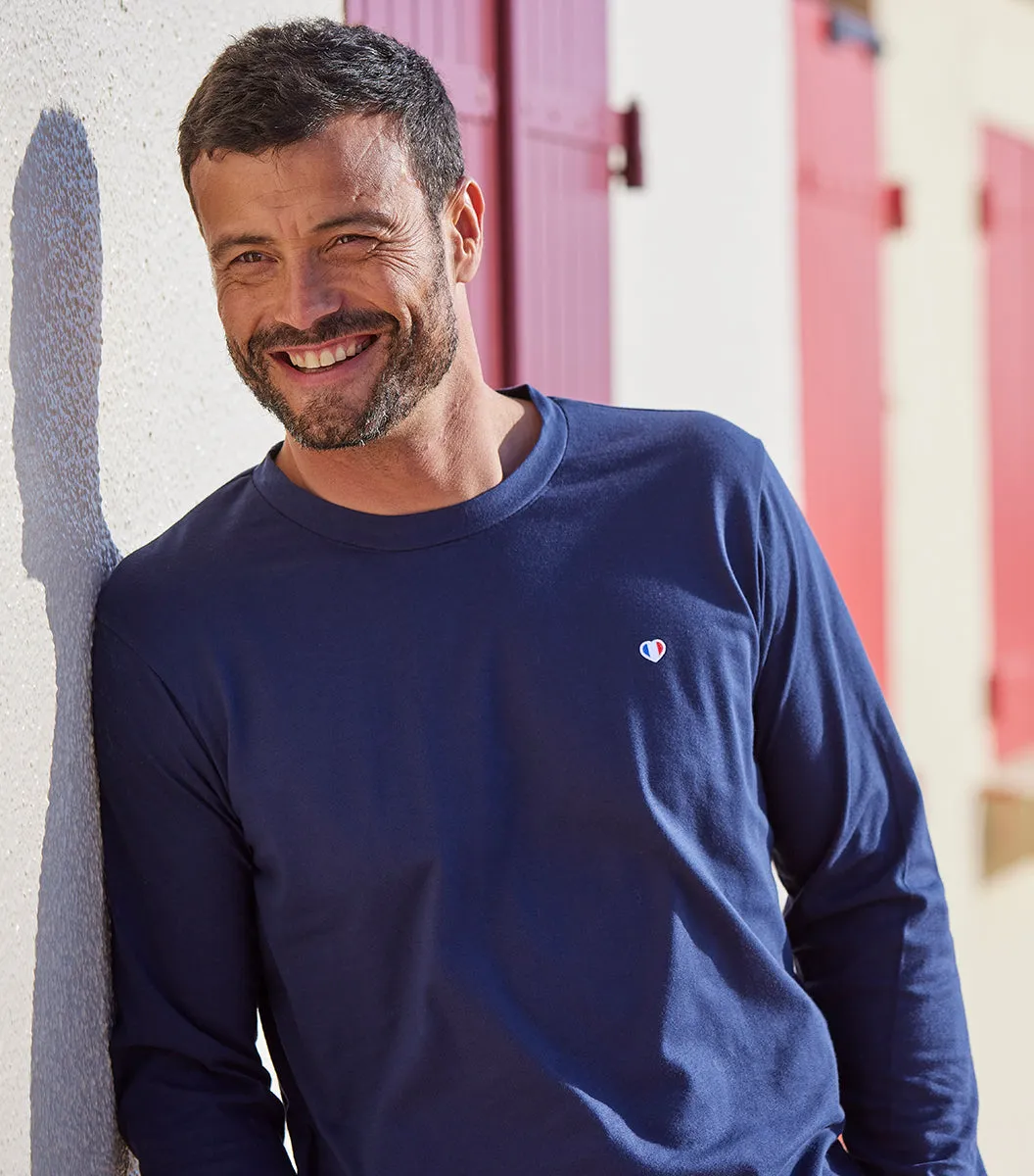 Cocorico Iconique T-shirt Manches Longues Homme Marine coton